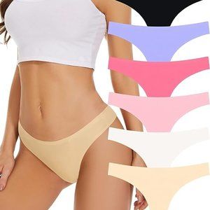 Sunm Boutique Seamless Thongs for Women No Show Nylon Stretch Thong Pant…